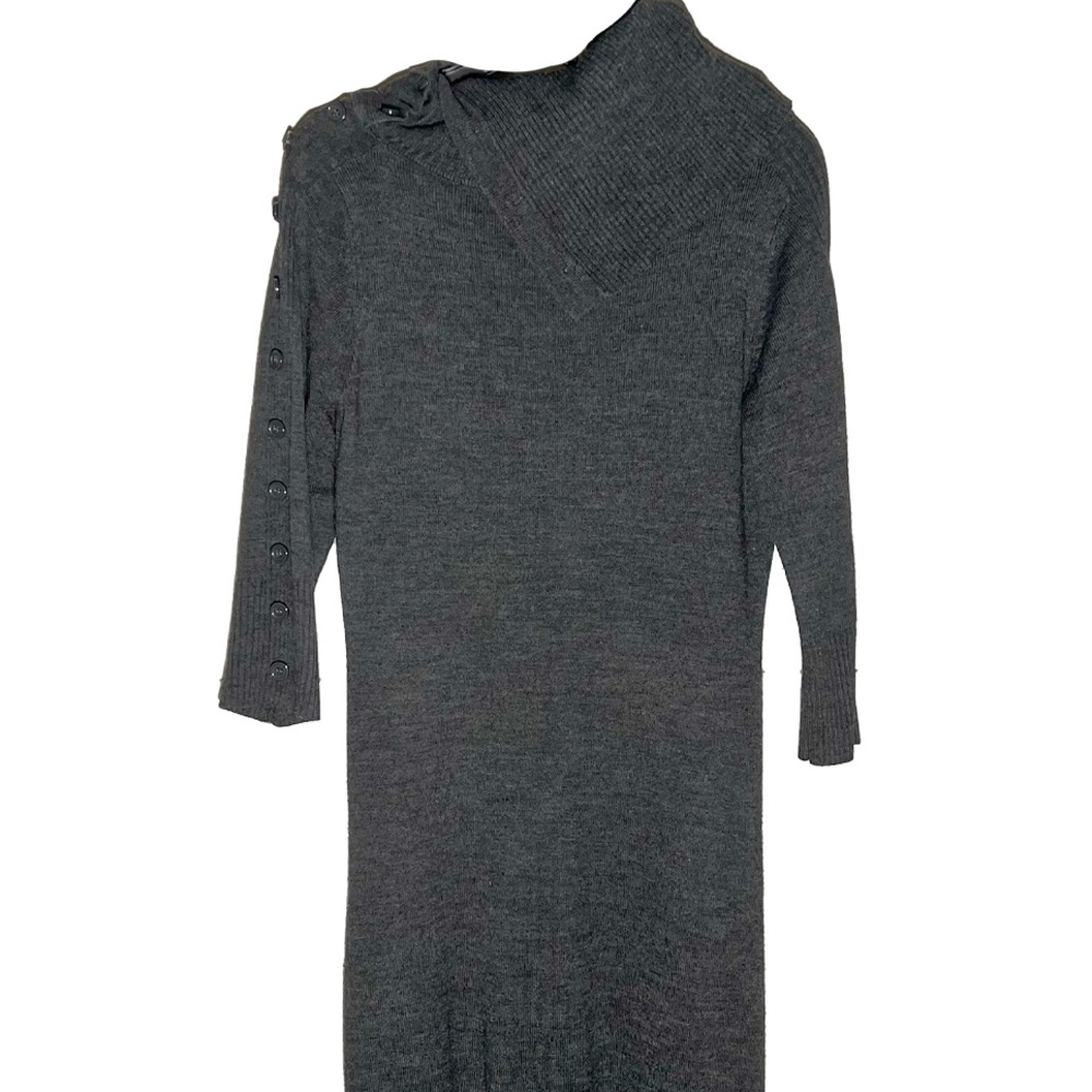 Gray Long Sleeve Maxi Dress